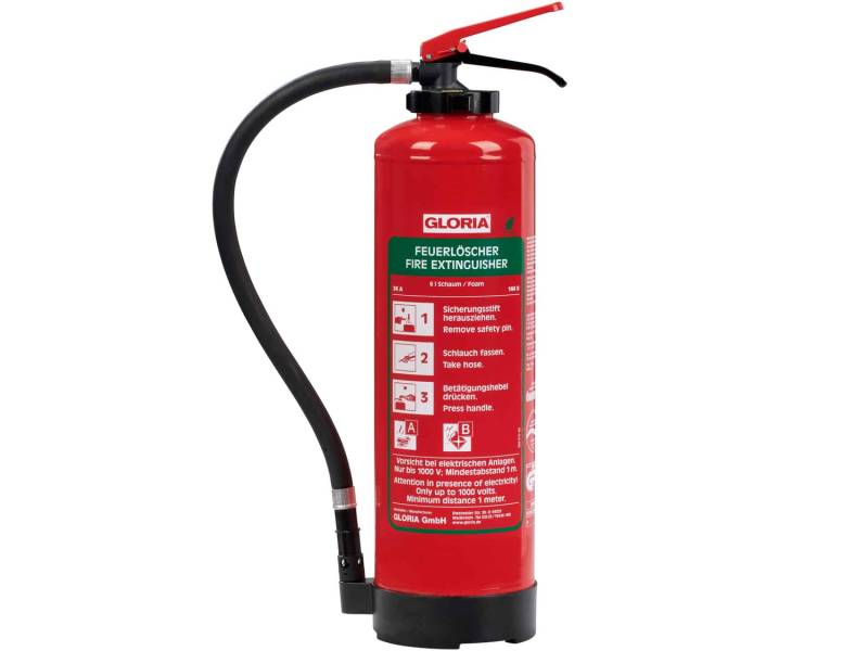 Gloria Feuerlöscher Ska+ 6 Easy Schaumlöscher Löschspray Schaum Fluorfrei 6 L B-Ware von Gloria