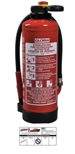 Gloria PK6PRO/PSE6GA – Auflade-Pulver Feuerlöscher (ABC) mit Wandhalter und Plakette von Gloria