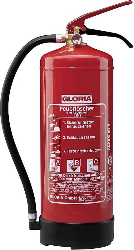 Gloria Pulverfeuerlöscher Dauerdrucklöscher Feuerlöscher Pulverlöscher Schutz B-Ware von Gloria