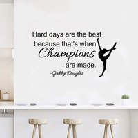 Hard Days Are The Best Gabby Douglas Wandtattoo Vinyl Aufkleber Zitat Sport Turnerin Home Wall Art Room Gym Decor Poster Geschenk Wandbild Q16 von GloriaArtworks