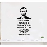 Sie Können Der Verantwortung Nicht Entkommen Abraham Lincoln Zitat Wandtattoo Vinyl Aufkleber Haus Wand Kunst Büro Dekor Poster Geschenk Wandbild von GloriaArtworks