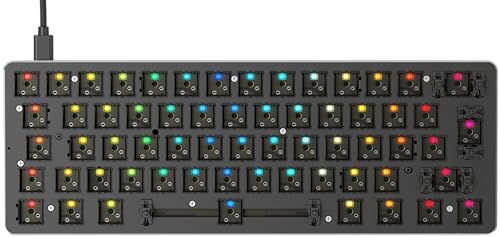 Glorious Gaming GMMK Compact (60%) Barebones (Frame Only) – Mechanisches Gaming-Keyboard, tastenweise RGB-Beleuchtung, Hot-Swap & individuell anpassbar, International/ISO Layout - Schwarz von Glorious