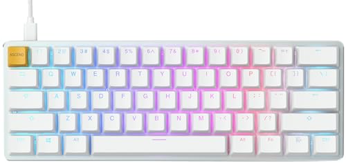 Glorious Gaming GMMK Compact (60%) – Mechanisches Gaming-Keyboard, Gateron Brown Schalter (taktil), Doubleshot-Kappen, tastenweise RGB, anpassbar, 60%-Keyboard, Amerikanisch QWERTY Layout - Weiß von Glorious