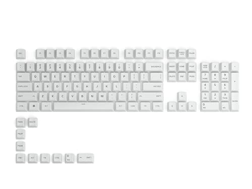 Glorious Gaming 115x GPBT-Keycaps - Cherry-Profil, äußerst widerstandsfähiger PBT-Kunststoff, optisch EIN Blickfang, überragende Akustik, Originalschrift, US Layout - Arctic White von Glorious