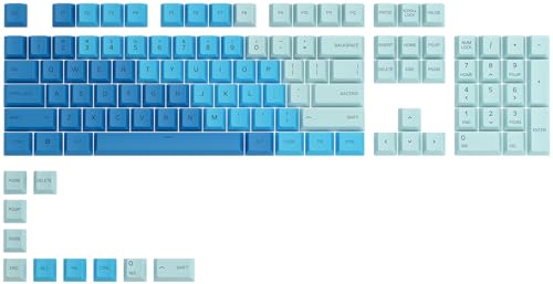 Glorious Gaming 115x GPBT-Keycaps - Cherry-Profil, äußerst widerstandsfähiger PBT-Kunststoff, optisch EIN Blickfang, überragende Akustik, Originalschrift, US Layout - Ocean von Glorious