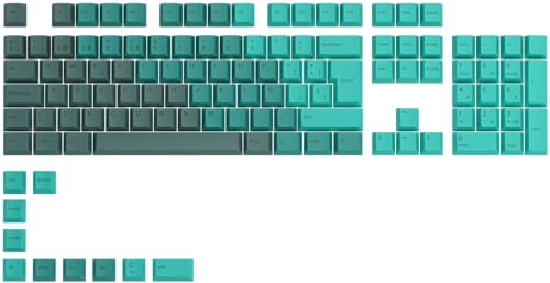 Glorious Gaming 115x GPBT-Keycaps - Cherry-Profil, äußerst widerstandsfähiger PBT-Kunststoff, optisch EIN Blickfang, überragende Akustik, Originalschrift, Spanisch Layout - Rain Forest von Glorious