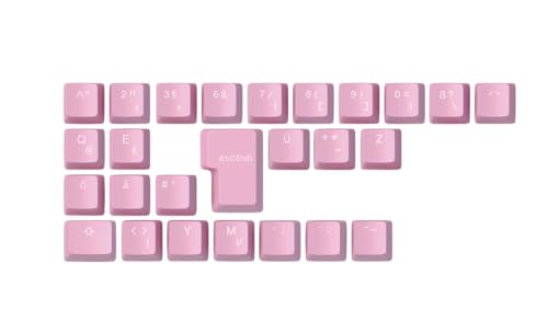 Glorious Gaming 26x ABS Doubleshot Keycaps V2 (Deutsch-Layout) - Dual Molded Design, garantiert farbecht, RGB-freundlich mit transparenter Beschriftung, passend für jeden MX-Schaft - Pink von Glorious