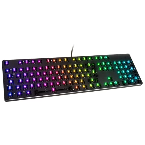 Glorious Gaming GMMK Full Size (100%) Barebones (Frame Only) – Mechanisches Gaming-Keyboard, tastenweise RGB-Beleuchtung, Hot-Swap & individuell anpassbar, International/ISO Layout - Schwarz von Glorious