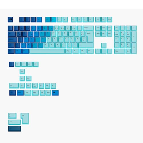 Glorious Gaming - GPBT Gradient Keycaps für mechanische Spezialtastaturen (Ocean), lichtechter Sublimationsdruck, 100%-, 75%- 65%- und 60%-Tastaturen, PBT- Deutsche QWERTZ-Belegung von Glorious