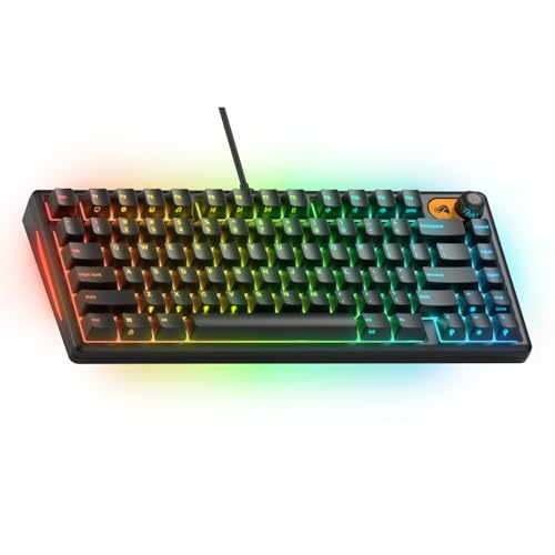 Glorious Gaming Keyboard GMBK 75% – Austauschbare MX-Tastenkappen, abnehmbares USB-Kabel – wasserdicht/staubresistent (IP57) – 10-Zonen-RGB-Lichter – leise Gaming-Schalter – 321 mm x 137 mm x 41 mm von Glorious