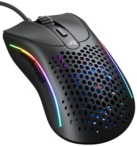 Glorious Gaming Model D 2 Wired Gaming Mouse - ergonomische, superleicht 58g, 26K optischer Sensor, 6 programmierbare Tasten, 80-Millionen-Klicks-Lebensdauer, FPS, MMO, MOBA - Mattschwarz von Glorious