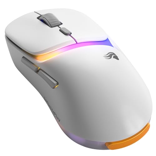 Glorious Gaming – Model D3 Wireless-Gaming-Maus – Wechsel-Akku-System InfinitePlay, 8k Abfragerate, optische klick-Switches (130 Mio.), Ultraleicht (69 g), 30K-DPI-Optiksensor, RGB – Weiß von Glorious