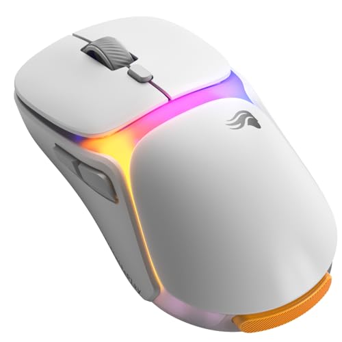 Glorious Gaming – Model O3 Wireless-Gaming-Maus – Wechsel-Akku-System InfinitePlay, 8k Abfragerate, optische klick-Switches (130 Mio.), Ultraleicht (66 g), 30K-DPI-Optiksensor, RGB – Weiß von Glorious