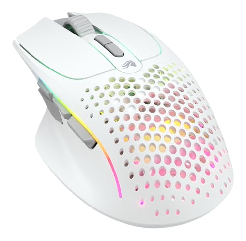 Glorious Gaming Model I 2 Wireless Gaming Mouse – Hybrid 2.4Ghz & Bluetooth, 75 g superleicht, 9 Tasten (2 austauschbar), PTFE-Füße, MMO/MOBA/FPS, Lange Akkulaufzeit, Seitliche Daumenauflage – Weiß von Glorious