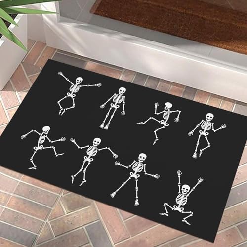 Gloriousa Halloween-Fußmatte, lustig, tanzendes Skelett, Bodenmatte, rustikal, rutschfest, Fußmatte, Veranda, Badezimmer, Dekoration, Innen- und Außenbereich, Dekoration, 40,6 x 61 cm Gloriousa Halloween-Fußmatte, lustig, tanzendes Skelett, Bodenmatte, rustikal, rutschfest, Fußmatte, Veranda, Badezimmer, Dekoration, Innen- und Außenbereich, Dekoration, 40,6 x 61 cm von Gloriousa