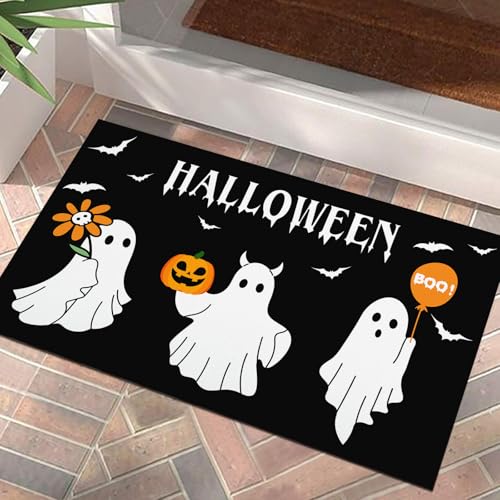Gloriousa Halloween-Fußmatte, niedlicher Geist, Fußmatte, rustikaler Hof, rutschfeste Fußmatte, Veranda, Badezimmer, Dekoration, Innen- und Außenbereich, 45,7 x 76,2 cm Gloriousa Halloween-Fußmatte, niedlicher Geist, Fußmatte, rustikaler Hof, rutschfeste Fußmatte, Veranda, Badezimmer, Dekoration, Innen- und Außenbereich, 45,7 x 76,2 cm von Gloriousa
