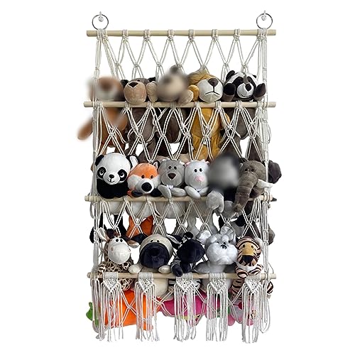 Glorlliant Stofftier-Spielzeug, Hängematte, handgewebtes Baumwollseil, Hängeorganizer für Kinderzimmer, Spielzimmer, Schlafzimmer, Kinderzimmer, Stil 2 Glorlliant Stofftier-Spielzeug, Hängematte, handgewebtes Baumwollseil, Hängeorganizer für Kinderzimmer, Spielzimmer, Schlafzimmer, Kinderzimmer, Stil 2 von Glorlliant
