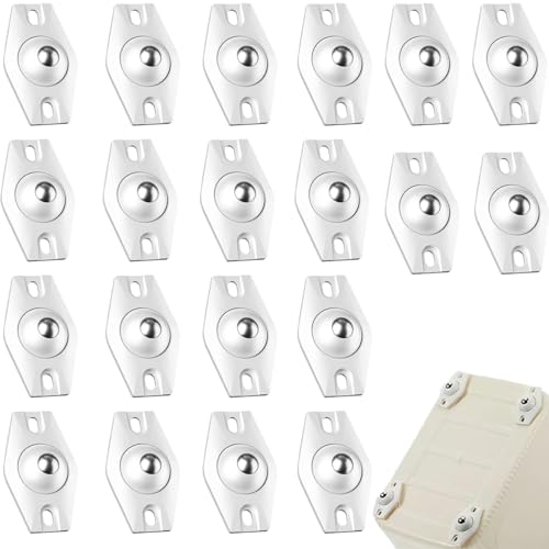 Gloryit 20 Stück Kugelrollen Selbstklebende,Mini Rollen Kugelrollen Selbstklebend 360° Möbelrollen klein,Kugelrollen für möbel,Möbelrollen Klein Drehbar, Selbstklebendes Rollenrad von Gloryit