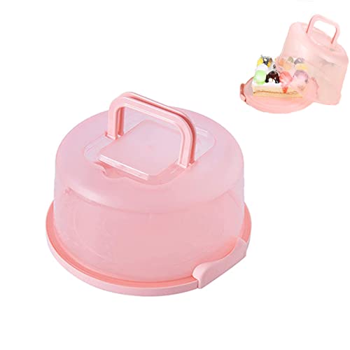 Gloryit Kuchen Transportbox Kuchenbehälter Muffin Transportbox Rund Kuchenbox Transportbox rund mit Deckel Kuchenbehälter für den Transport von Kuchen, Keksen, Kuchen, Torte, Ø 25x13 cm (Rosa) von Gloryit