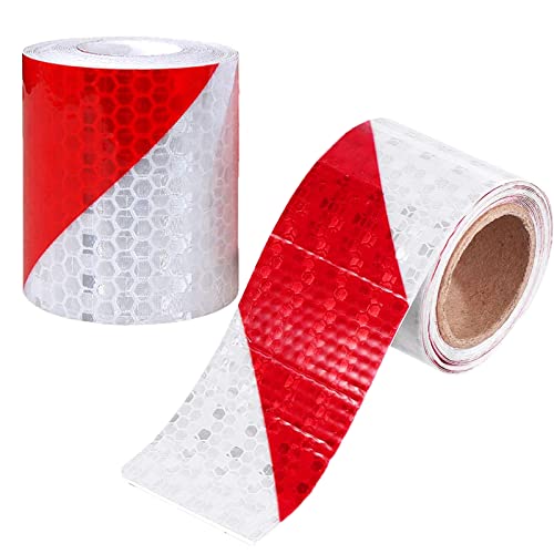 Gloryit Reflektierendes Band, 2 Pieces Reflektorband,Reflektorband selbstklebend,Selbstklebend Warnklebeband, für Sicherheit Warnklebeband Sicherheit Markierung Band 5cm x 3m von Gloryit