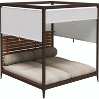 Gloster GRID Cabana Sonnenliege Aluminium/Teak/Outdoorstoff von Gloster