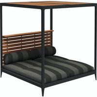 Gloster GRID Cabana Sonnenliege Aluminium/Teak/Outdoorstoff von Gloster