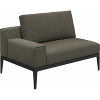 Gloster GRID Dining Sofa Links/Rechts Armlehnen Aluminium/Outdoorstoff inkl. Kissen von Gloster