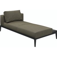 Gloster GRID Links/Rechts Chaise Aluminium/Outdoorstoff inkl. Kissen und Keramikablage von Gloster