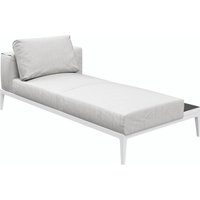 Gloster GRID Links/Rechts Chaise Aluminium/Outdoorstoff inkl. Kissen und Keramikablage von Gloster