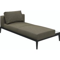 Gloster GRID Links/Rechts Chaise Aluminium/Outdoorstoff inkl. Kissen und Keramikablage von Gloster