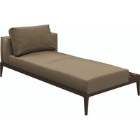 Gloster GRID Links/Rechts Chaise Aluminium/Outdoorstoff inkl. Kissen und Keramikablage von Gloster