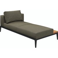 Gloster GRID Links/Rechts Chaise Aluminium/Outdoorstoff inkl. Kissen und Teakablage von Gloster