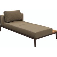 Gloster GRID Links/Rechts Chaise Aluminium/Outdoorstoff inkl. Kissen und Teakablage von Gloster