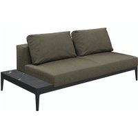 Gloster GRID Links/Rechts Lounge Sofa Aluminium/Outdoorstoff inkl. Kissen Keramikablage von Gloster