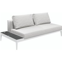 Gloster GRID Links/Rechts Lounge Sofa Aluminium/Outdoorstoff inkl. Kissen Keramikablage von Gloster