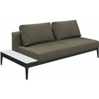 Gloster GRID Links/Rechts Lounge Sofa Aluminium/Outdoorstoff inkl. Kissen Keramikablage von Gloster