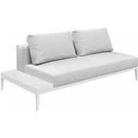 Gloster GRID Links/Rechts Lounge Sofa Aluminium/Outdoorstoff inkl. Kissen Keramikablage von Gloster