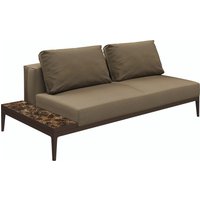 Gloster GRID Links/Rechts Lounge Sofa Aluminium/Outdoorstoff inkl. Kissen Keramikablage von Gloster