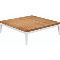 Gloster GRID großer Coffee Table Aluminium/Teak 103x103x30 cm von Gloster