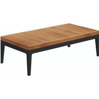 Gloster GRID kleiner Coffee Table Aluminium/Teak 103x50x30 cm von Gloster