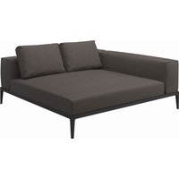 Gloster - Grid Sofa Relaxmodul - Gestell: Meteor - Polster: 0083 - Robben Charcoal von Gloster
