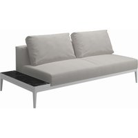 Gloster - Grid Sofa mit Tisch - Tischplatte: Ceramic - Gestell: White - Polster: 0146 - Blend Linen von Gloster