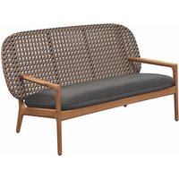 Gloster KAY Sofa mit niederiger Rückenlehne Teak/Outdoorstoff Korbgeflecht von Gloster