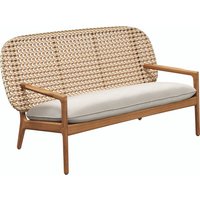 Gloster KAY Sofa mit niederiger Rückenlehne Teak/Outdoorstoff Korbgeflecht von Gloster