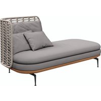 Gloster MISTRAL Chaiselounge mit hoher Rückenlehne Aluminium/Teak/Outdoorstoff von Gloster