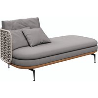 Gloster MISTRAL Chaiselounge mit niedriger Rückenlehne Aluminium/Teak/Outdoorstoff von Gloster