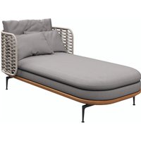 Gloster MISTRAL Daybed mit niedriger Rückenlehne Aluminium/Teak/Outdoorstoff von Gloster