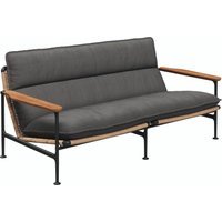 Gloster ZENITH 2-Sitzer Sofa mit Teakarmlehnen Aluminium wetterfestem Korbgeflecht von Gloster