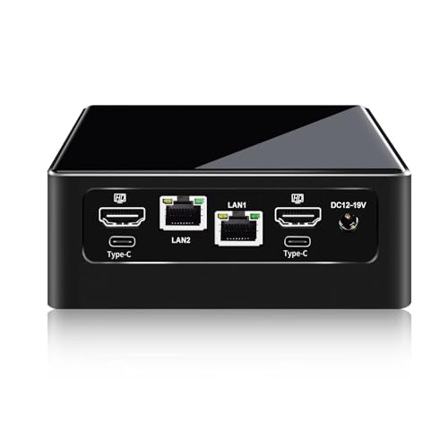 Glovary Mini PC 13th Gen U300 (5C6T, up to 4.4GHz), Büro Desktop Computer, Dual Intel i226V 2.5GbE LAN, DDR5 16GB RAM 1TB NVMe SSD (PCIe4.0 x 4), Windows 11 Pro, WiFi6, BT5.2 von Glovary