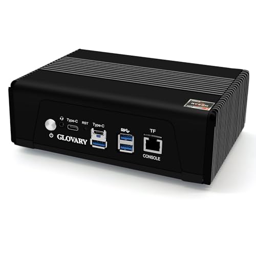 Glovary Mini PC AMD Ryzen 7 7840HS (8C16T, up to 5.1GHz), Büro Desktop Computer, 4 x i226V 2.5GbE Firewall OPNsense, Barebone NO RAM NO SSD, Windows 11 Pro, USB4 40Gbps, WiFi6, BT5.2 von Glovary